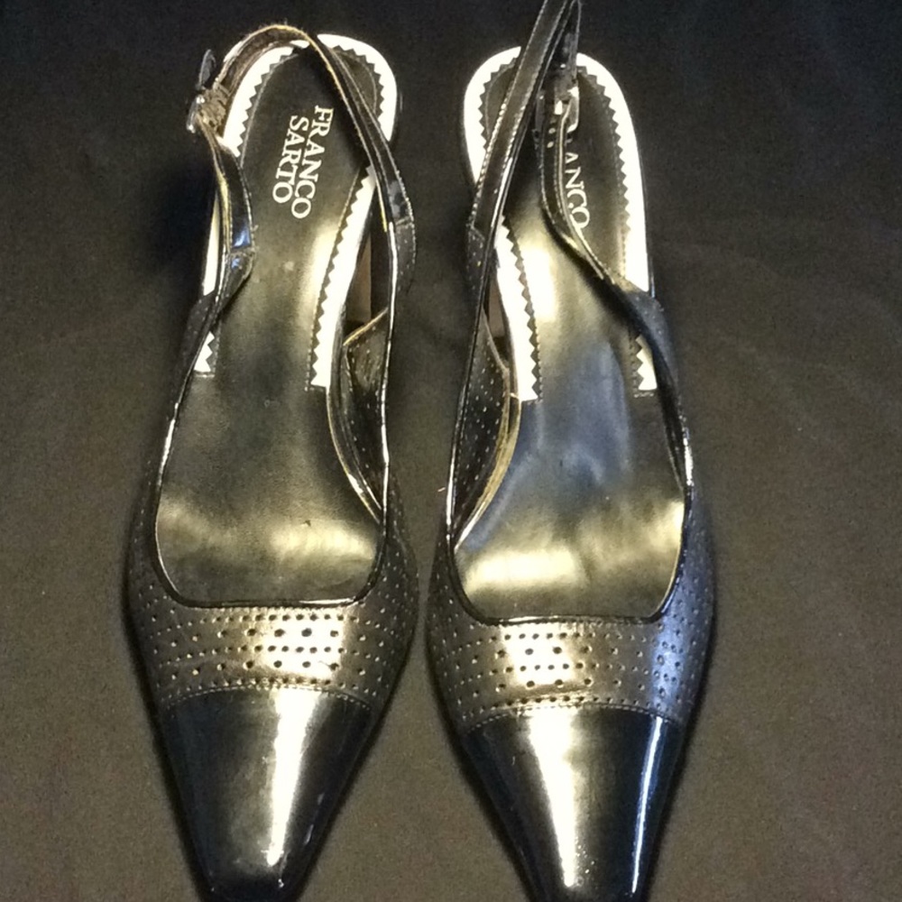 Black Patent & Leather Slingback Pump